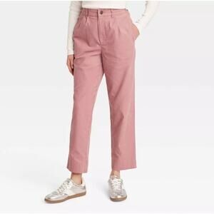 NWT Universal Thread High Rise Straight Leg Corduroy Chino Pants Pink Women's 8‎